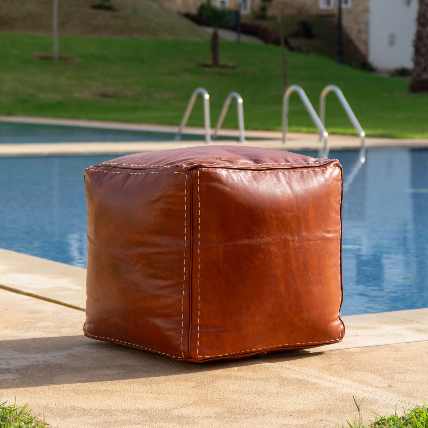 YETO - Square Leather Pouf