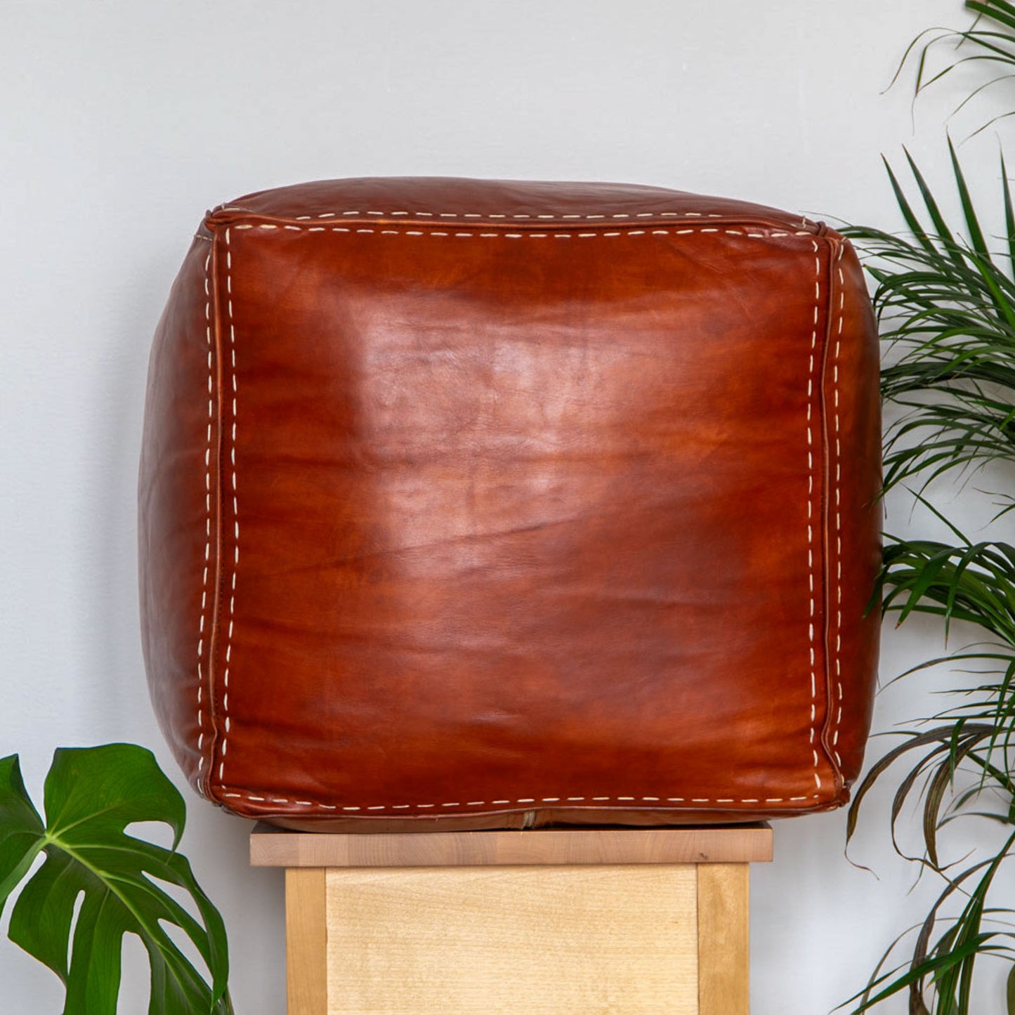 YETO - Square Leather Pouf